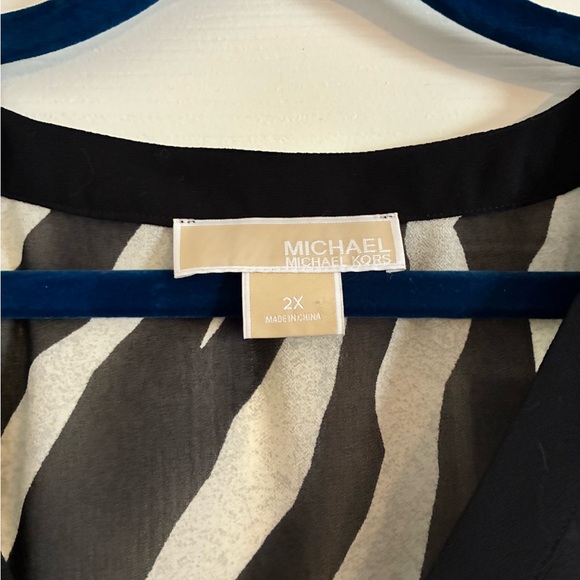 MICHAEL Michael Kors Black and White Zebra Print Poncho - Picture 3 of 6